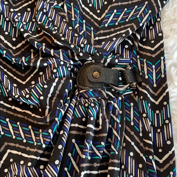 Dex Faux Wrap Black Multi Dress size 2X - Picture 9 of 9